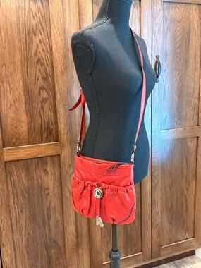 B. Makowsky Red Leather Crossbody Bag